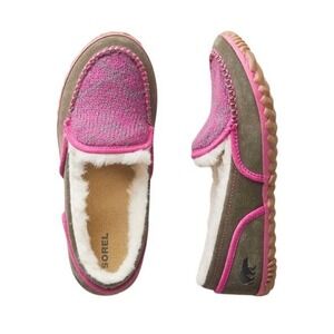 NIB Sorel Tremblant II Womens 7 Slippers Stone Green Cactus Pink Suede Moccasins